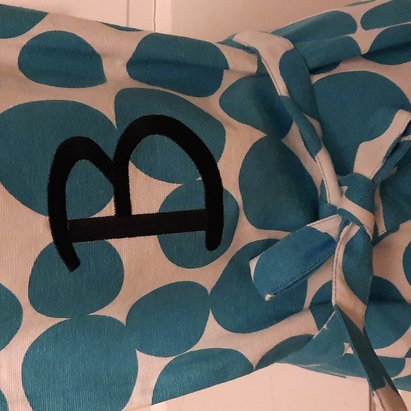 Embroidered Cotton Turquoise Blue Chef Polk-A-Dot Kitchen Apron Baker Cook Gift - Picture 2 of 5